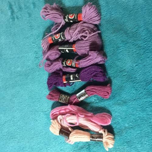 SKEINS OF PINK/PURPLE (9)