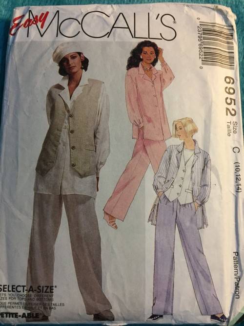 PATTERN MCCALL`S 6952 - VEST, SHIRT and PANTS (SIZE 10-12-14)