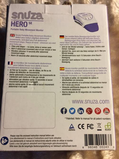 BABY MOITOR - SNUZA HERO: PORTABLE MOVEMENT MONITOR