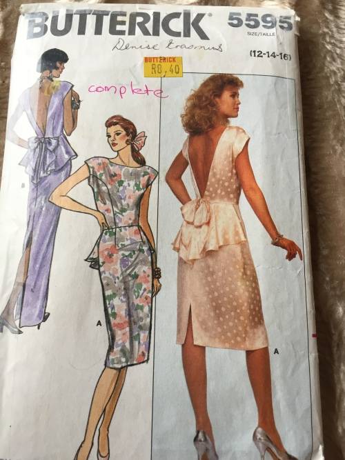 PATTERN BUTTERICK 5595 (COMPLETE) - DRESS (SIZE 12-14-16)