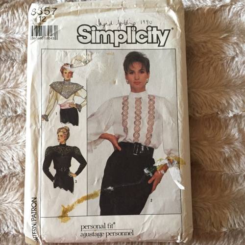 PATTERN SIMPLICITY 8357 (UNUSED)(MARKS ON COVER) - BEAUTIFUL BLOUSES (SIZE 12)