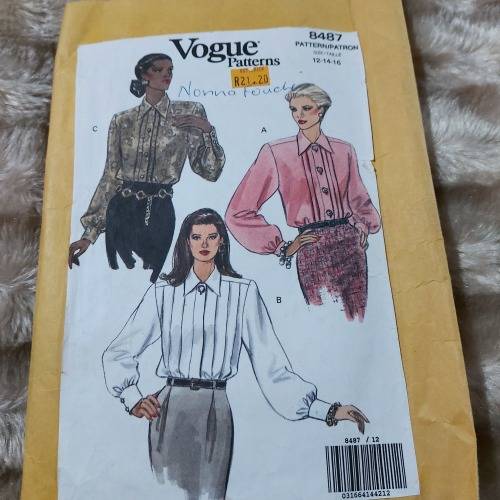 PATTERN VOGUE 8487 - BLOUSES VARIETY (SIZE 12-14-16)