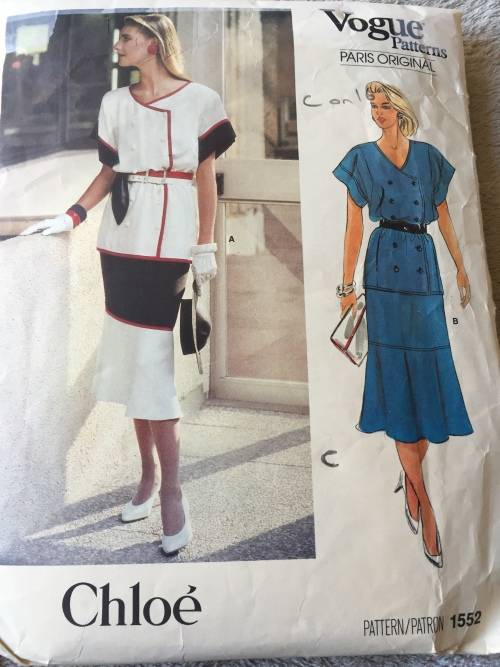 PATTERN VOGUE 1552 (COMPLETE) - TOP and SKIRT (SIZE 16)