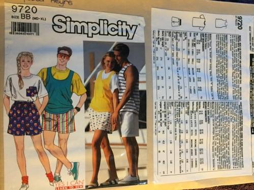 PATTERN SIMPLICITY 9720 (COMPLETE, ONLY TSHIRT CUT) - FAMILY UNISEX CASUALWEAR (SIZE MD-XL)