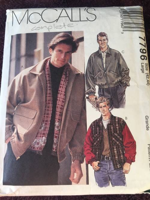 PATTERN MCCALL`S 7796 (COMPLETE) - MEN`S JACKET (SIZE 42-44)