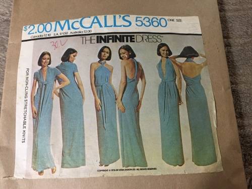 PATTERN MCCALL`S 5360*1976 (VINTAGE)(COMPLETE) - STUNNING UNIQUE INFINITE DRESS (ONE SIZE)