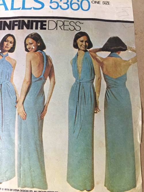 PATTERN MCCALL`S 5360*1976 (VINTAGE)(COMPLETE) - STUNNING UNIQUE INFINITE DRESS (ONE SIZE)