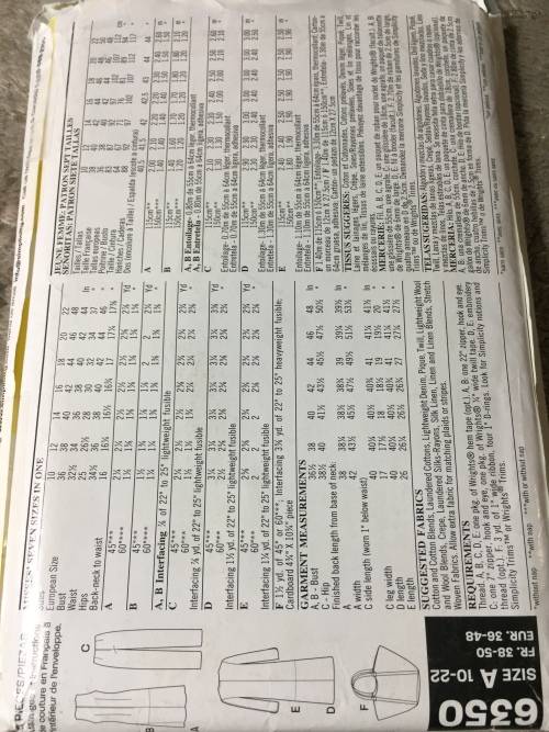 PATTERN NEW LOOK 6350 (UNUSED) - WHOLE WARDROBE (SIZE 6-22)