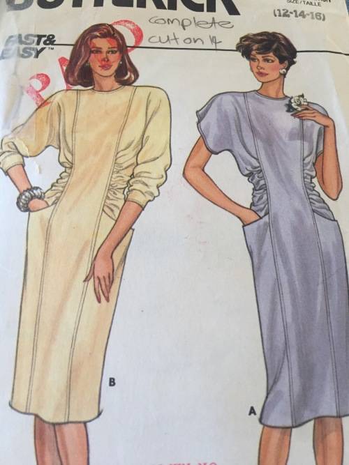 PATTERN BUTTERICK 3523 (COMPLETE, CUT ON 14) - BEAUTIFUL DRESS (SIZE 12-14)