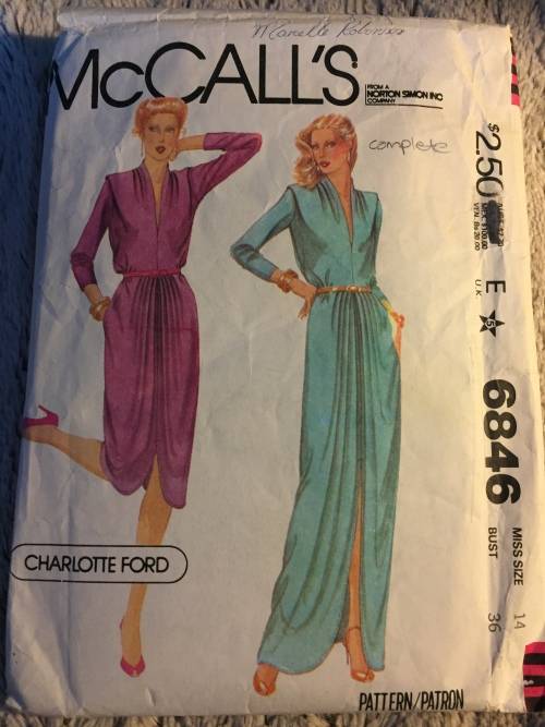 PATTERN MCCALL`S 6846 (VINTAGE)(COMPLETE) - BEAUTIFUL DRESS (SIZE 14)