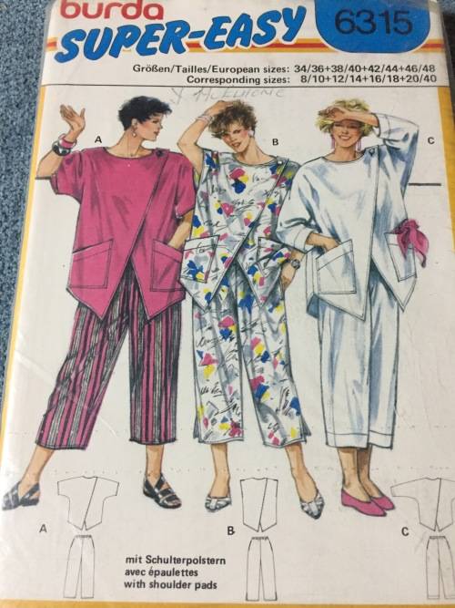 PATTERN BURDA 6315 (UNUSED) - PANTS and UNUSUAL JACKET (SIZE 8/10-20/40)