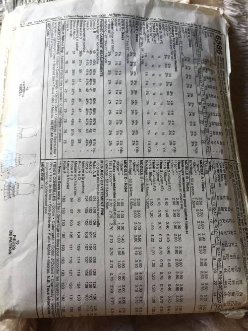 PATTERN MCCALL`S 6586 - DRESSES (SIZE 8-10-12)