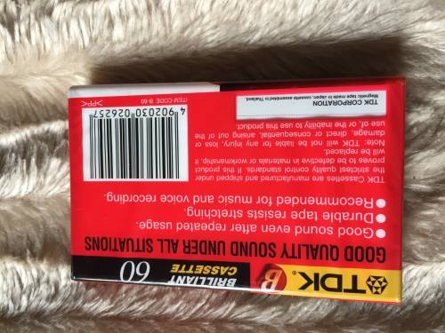 CASSETTE TAPE TDK B60 BLANK UNUSED TAPE