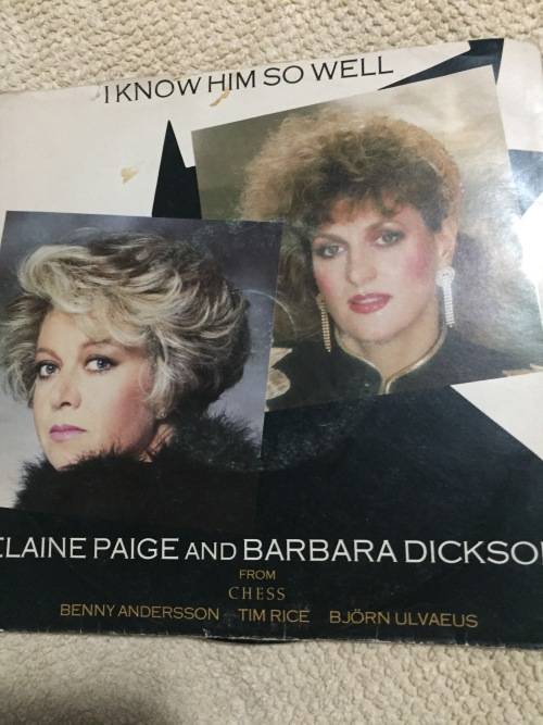 SEVEN SINGLE (45 RPM) - ELAINE PAIGE and BARBARA DICKSON: I KNOW HIM SO WELL CHESS