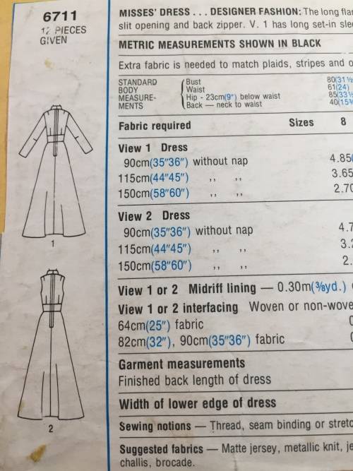 PATTERN SIMPLICITY 6711 (VERY VINTAGE, NEAT & TIDY PATTERN) - BEAUTFUL DRESS (SIZE 14)