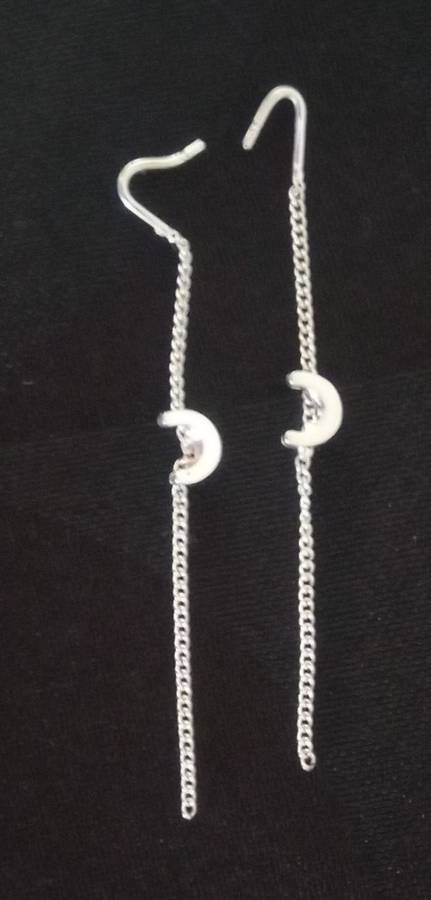 Silver Moon hanging earrings