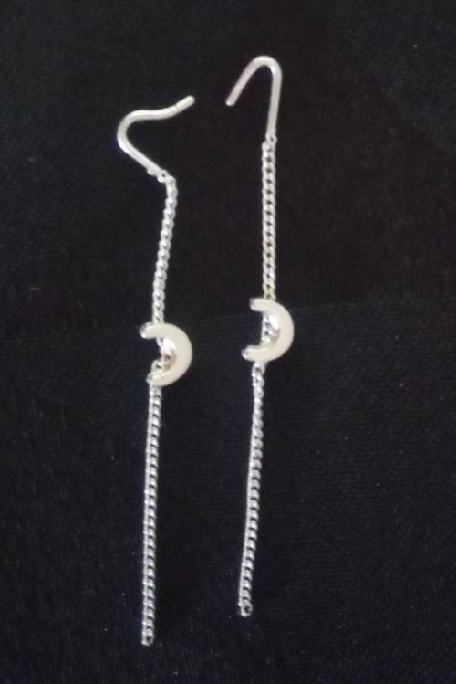 Silver Moon hanging earrings