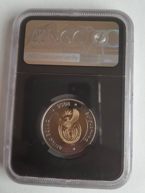 Mandela 90th Birthday R5 Mirrored NGC Rated PF68 Ultra Cameo