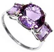 Solid 10 k white gold Brazilian Amethyst  ring.   Total Amethyst weight:   5.500cts!