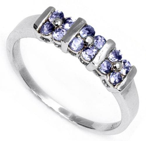 10k SOLID WHITE GOLD TANZANITE RING . TANZANITE WT: 0.450CTS