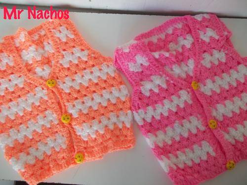 2 x Gorgeous Hand Crochet Baby Vest- So cute!(6-12 months)