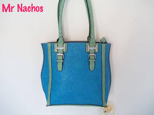 Large Ladies Colourblock handbag in BLUE. A Great buy! Great Quality! Must have Elegance.