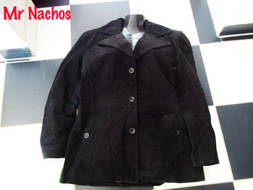 *ONLY ONE*  Brand New 100 % Genuine Suede Leather Jacket in Black- Size 2XL