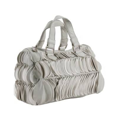 **NEW ARRIVAL**Jacky&Celine**Pure Luxury Italian Ladies leather handbag in Soft Grey and White