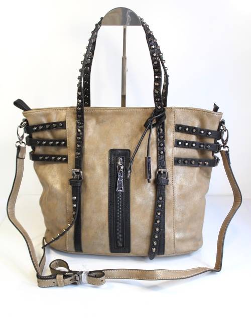 Gorgeous Rock Studded ladies handbag in Gold Brown- Excellent quality- Great Style!