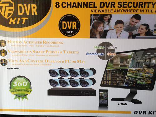 Complete 8 Channel H.264 CCTV System - IMPROVED CAMERAS WITH 800 TVL - INTERNET AND 3G PHONE VIEWING