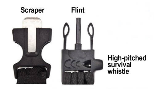 Perfect for Father's Day: Survival paracord bracelet with compass, flint and multitool