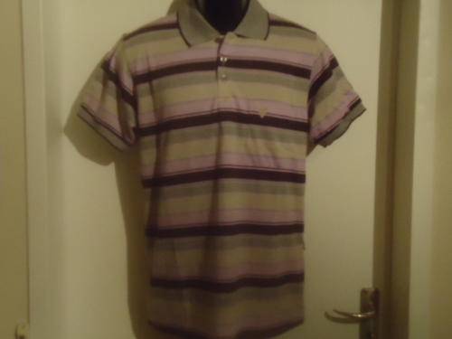 Striped Lilac/Grey GUESS Golfer - Large / X Large Slim Fit