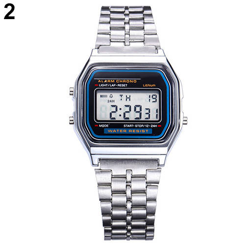Men / Women Watch Vintage Stainless Steel LED Digital Sports Wristwatches