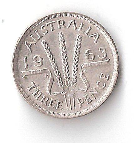 1963 *Australia* Three Pence! ***CRAZY R1 Auction!***