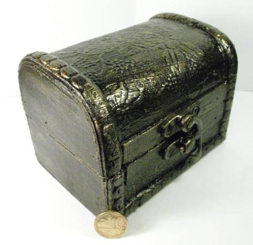 Brand New! HANDMADE! Exclusive Wooden Jewelry Box - Gold Finish! *Treasure Chest*