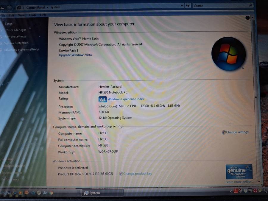 HP 530 laptop