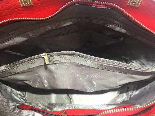 lady's elegant handbag with "V" in front (sling included)  red     size: 30×24×14cm