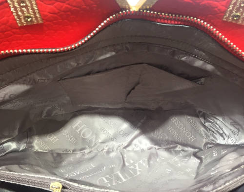 lady's elegant handbag with "V" in front (sling included)  red     size: 30×24×14cm