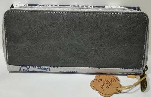 Cotton road wallet with heart, with clip, pu leather&oil skin,size: 20*4*10cm