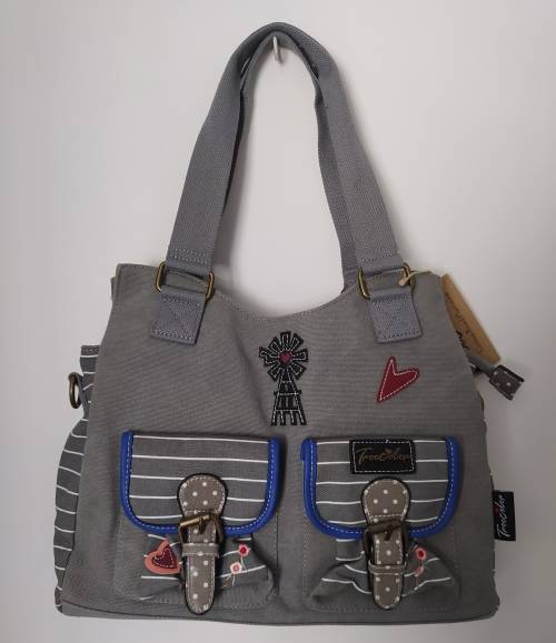 Cotton Road bag, CLOSING DOWN SALE shoulder/sling bag with windmill,heart pattern, size: 36x27x12cm