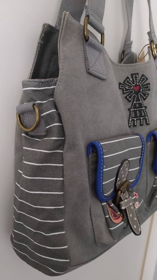 Cotton Road bag, CLOSING DOWN SALE shoulder/sling bag with windmill,heart pattern, size: 36x27x12cm