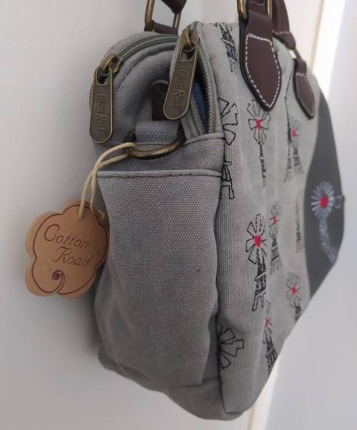 Cotton Road bag, CLOSING DOWN SALE shoulder/sling bag with windmill pattern, size: 37x25x16cm