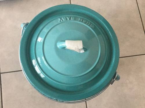 BRAND NEW THREE LEGGED POTJIE ENAMEL COATED SIZE NO. 3