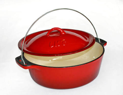 CAST IRON POT. With enamel coating