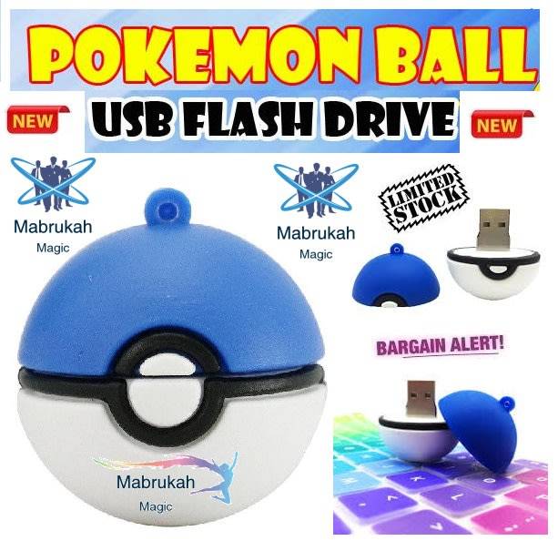 ***8GB POKEMON GO BALL USB2 FLASH MEMORY STORAGE DRIVE***POKEY DEAL!BID PER ITEM!!!