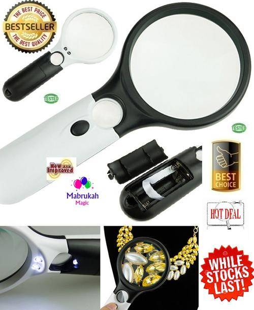 REMARKABLY WAY BELOW COST START***3 LED HAND HELD MAGNIFIER WITH JEWELLERY LOUPE***