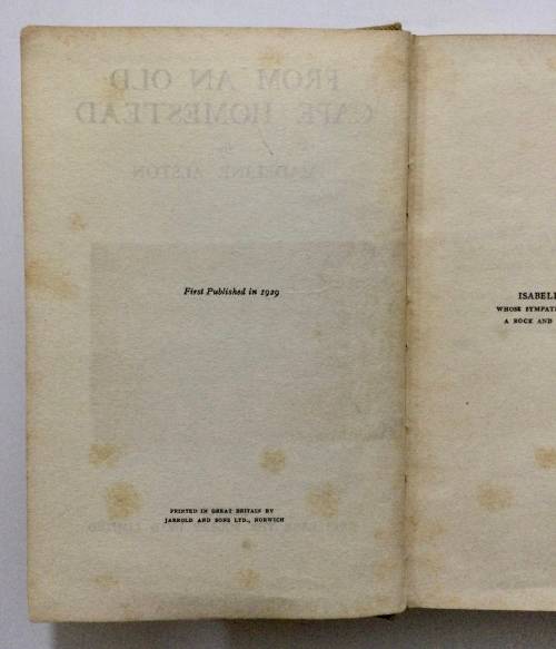 From an Old Cape Homestead - Madeline Alston. Hardcover no dj, 1st Ed. 1929