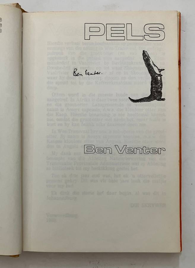 Pels - Ben Venter. SKAARS GETEKENDE Hardeband, 1e uitg. 1969
