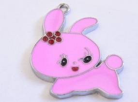 25mm Pink Bunny Charm