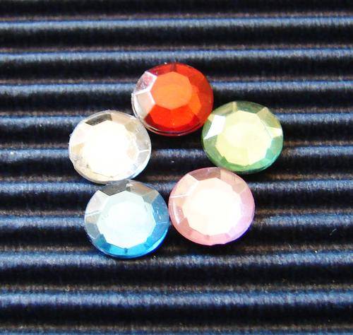 Pack of 6mm Round Rhinestones, Assorted Colours (20 Pieces per Pack)